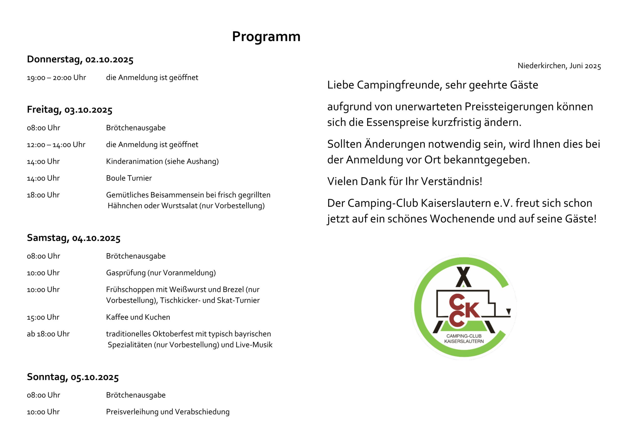 Programm oktoberfest 2025