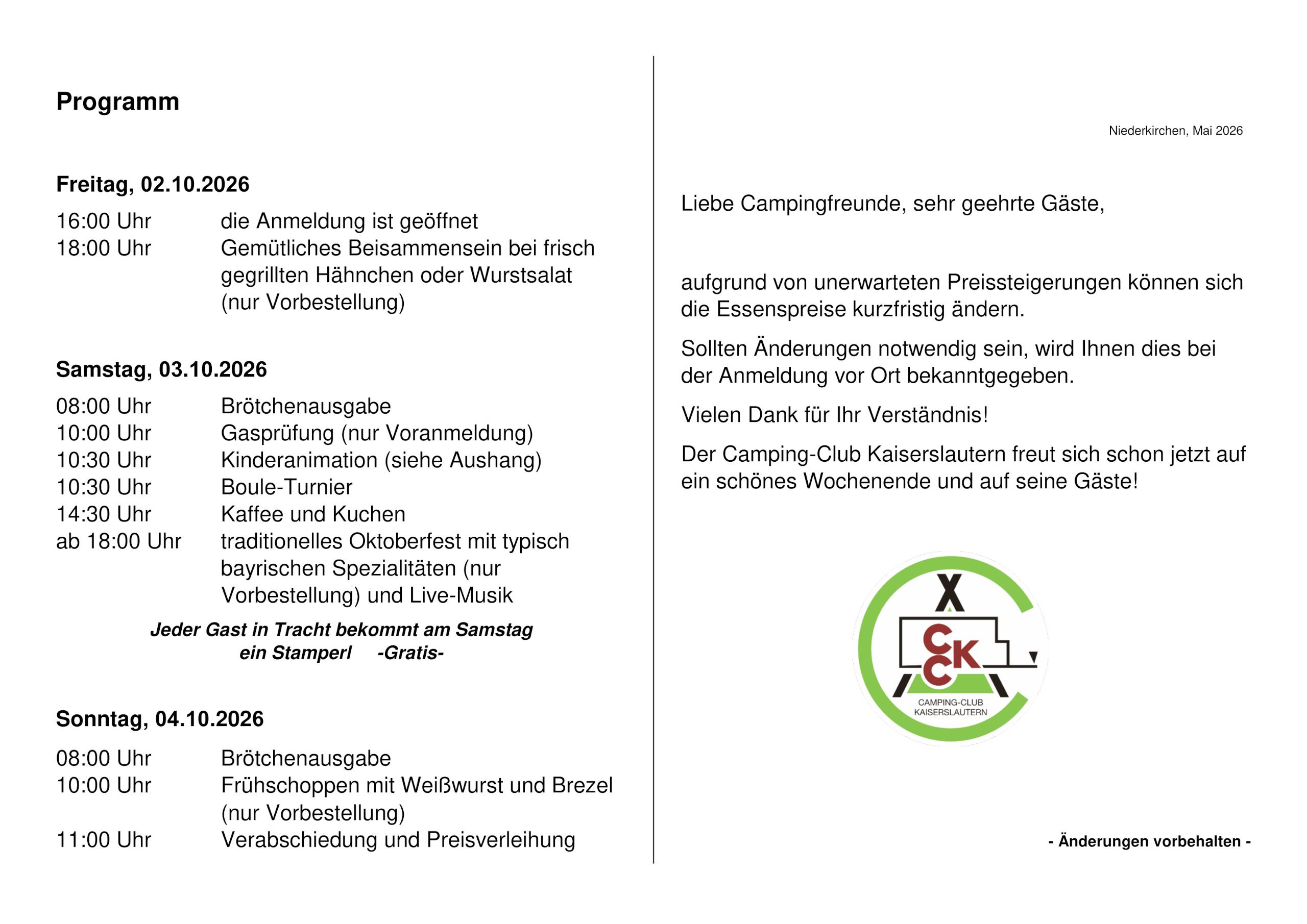 Programm oktoberfest 2026
